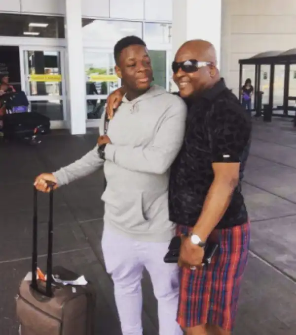 Cute Photo Of Shina Peters And His Son, Isaac